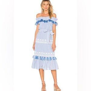 Women’s TULAROSA Lana midi Dress in Getty Stripe- Size XL